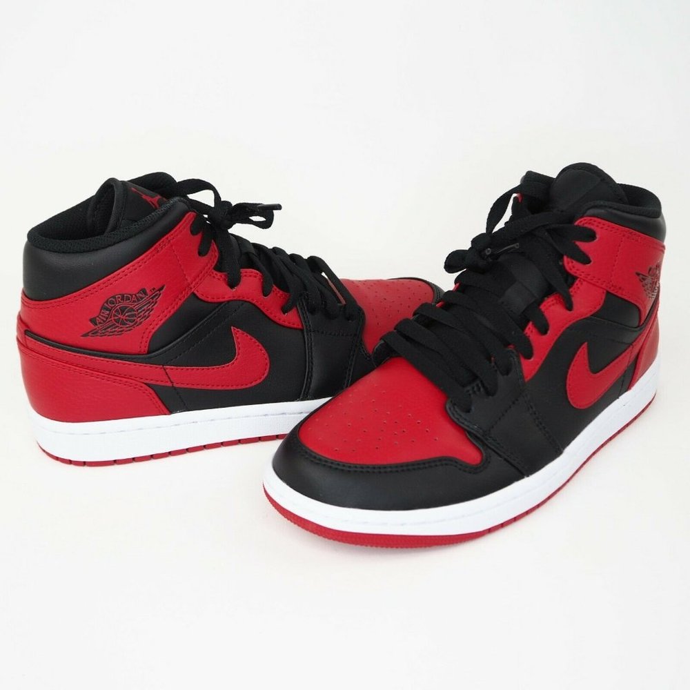 NIKE Air Jordan 1 Mid Banned 2020 Mens Shoes Red - Picture 8 of 12